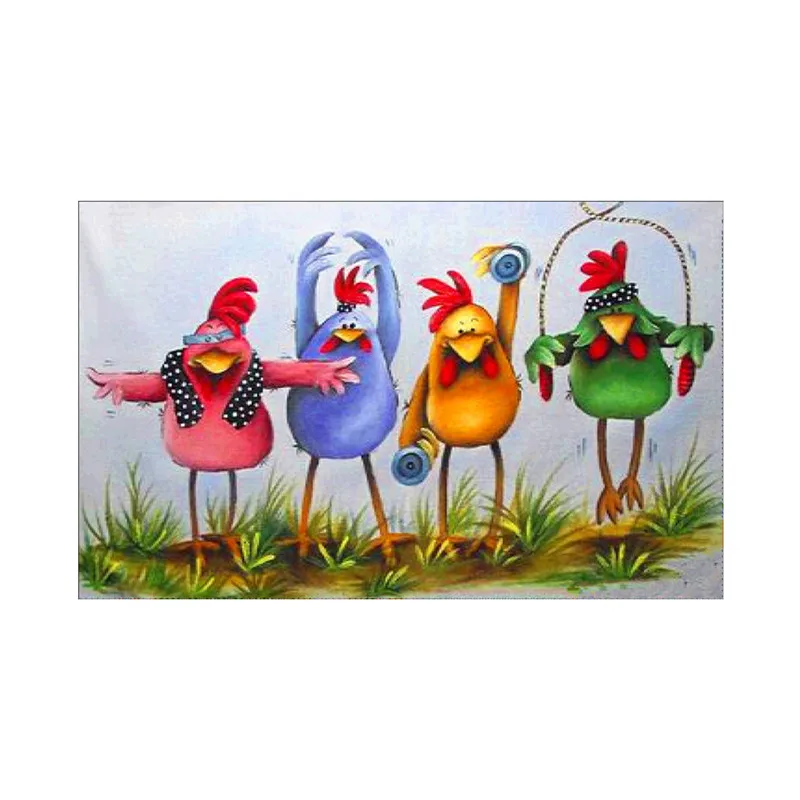 

Four card chicken door room decoration card embroidery pattern diamond 5D DIY painting 3D cross stitch kit mosaic sticker