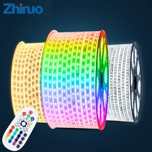 

AC220V RGB LED Strip SMD5050 High Brightness Lighting Belt Neon Lights LED Strips Home Decor DIY Christmas Decoration Maison