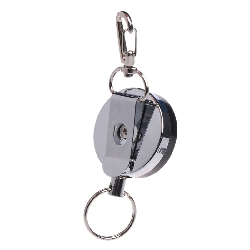 Fishing Zinger Retractor Key Ring Reel Holder Retractable Steel Cable Accessory