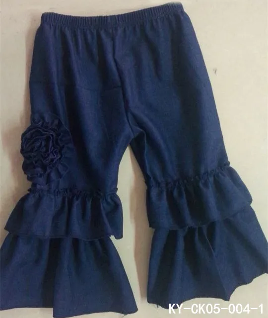5 шт. для маленьких девочек джинсовые штаны Дети рюшами джинсы Брюки для девочек с DIY цветок летняя одежда для малышей - Цвет: SIZE 80
