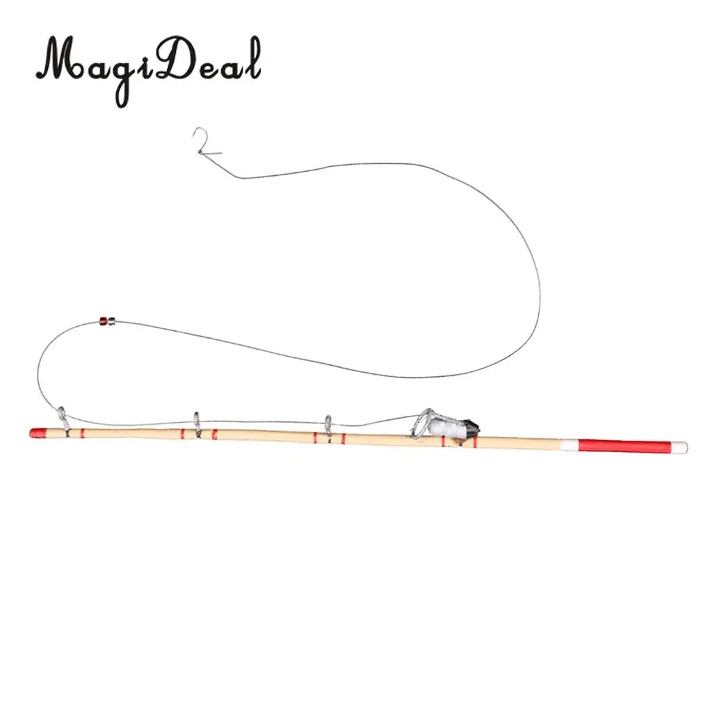1Pc 1/12 Scale Dollhouse Miniature Fishing Rod Fishing Pole for Dolls House Decor Kids Children Toy
