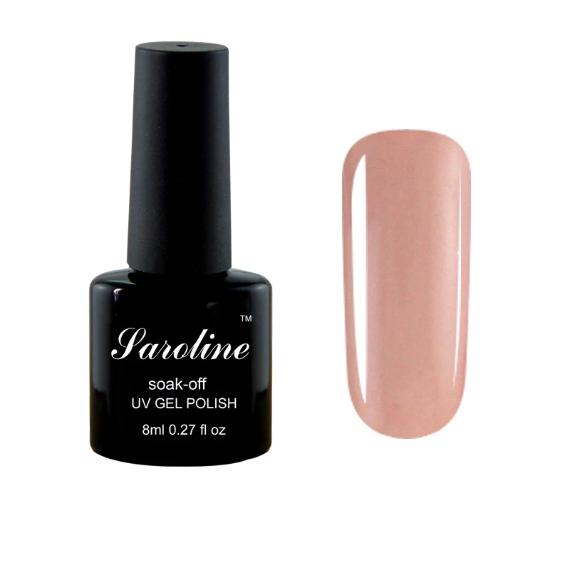 08 Saroline, чистый цвет, гель-лаки для ногтей, полуперманентный, замачиваемый, УФ светодиодный Гель-лак для ногтей, блестящий черный цвет, Гель-лак для ногтей - Цвет: 08