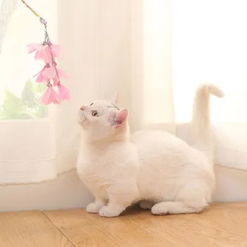 

Pet Cat Funny Interactive Stick Teaser Wand 3 Layers Feather Pendant Pet Wand Toy High Quality Cat Exerciser Toy