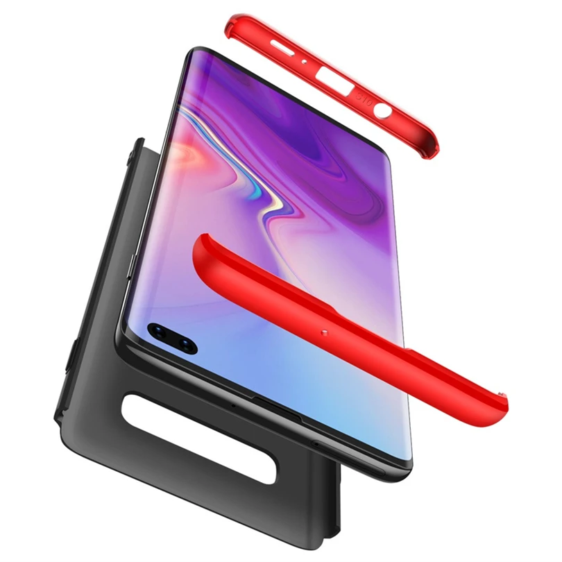 

For Samsung S10 S10e S10 Plus Case Luxury Glitter Slim Hard Frame Tempered glass Armor Full Protect Phone Case Cover 2019 A30