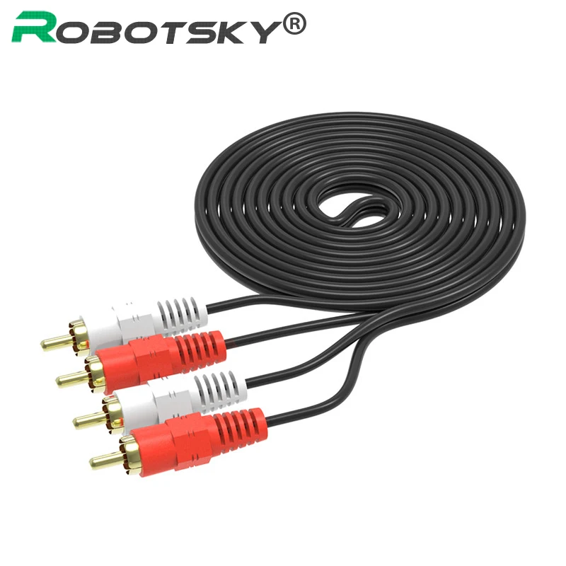 Robotsky 2RCA штекер 2 RCA Мужской Аудио Видео кабель аудио сплиттер для DVD звуковой