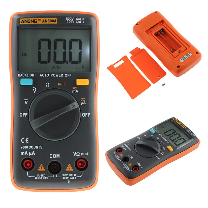 

AN8000/AN8001/AN8002//AN8004 Multimeter 6000 Counts Back Light AC/DC Ammeter Voltmeter Ohm Frequency Diode Temperature