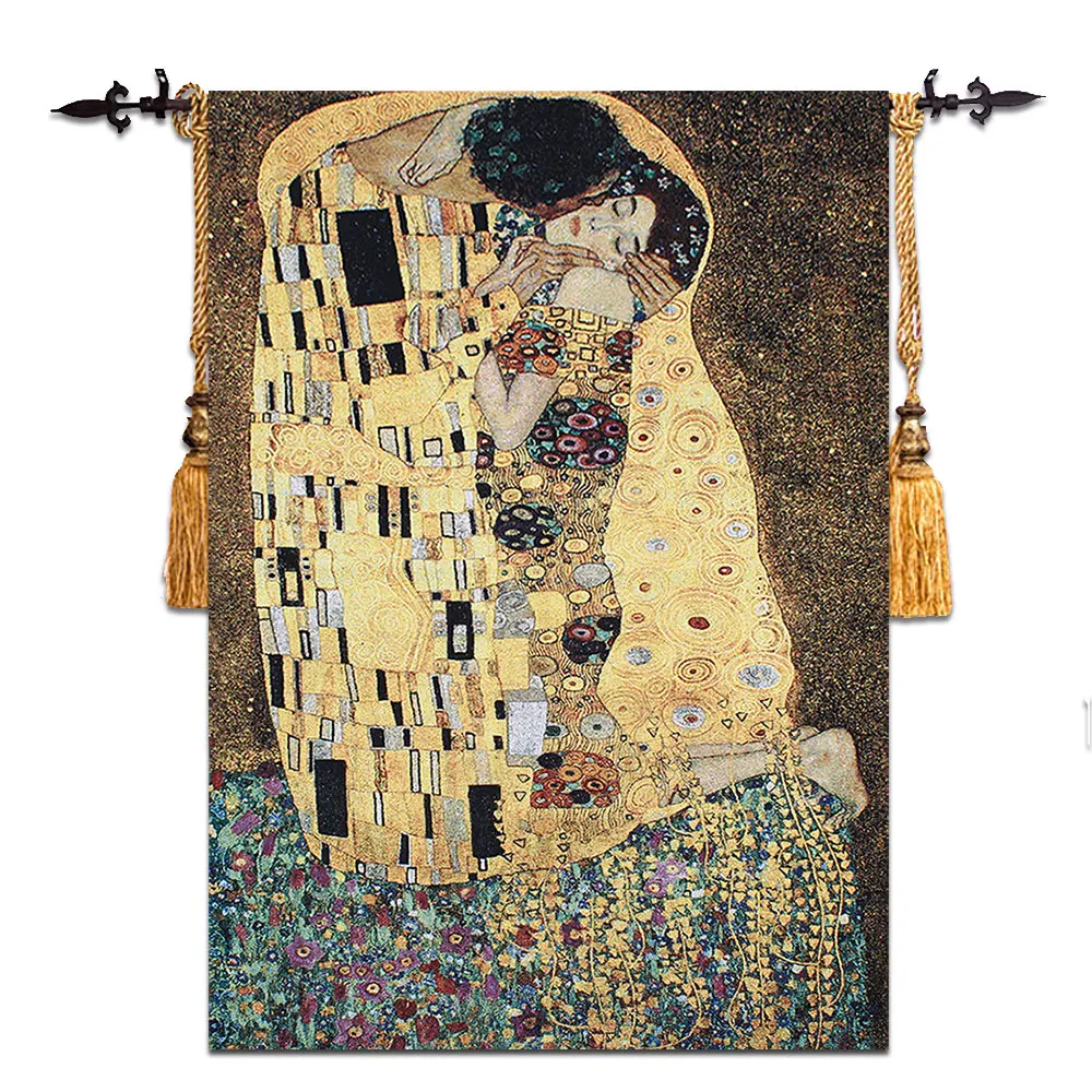 90x140 см Gustav Klimt kiss свадебный подарок символ любви настенный гобелен платье для