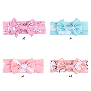 

Newborn Baby Girls Boys Cartoon Print Cute Bow Milk Silk Headband Baby Girls Bow Headwear Hair Accessories 0-6Ynew