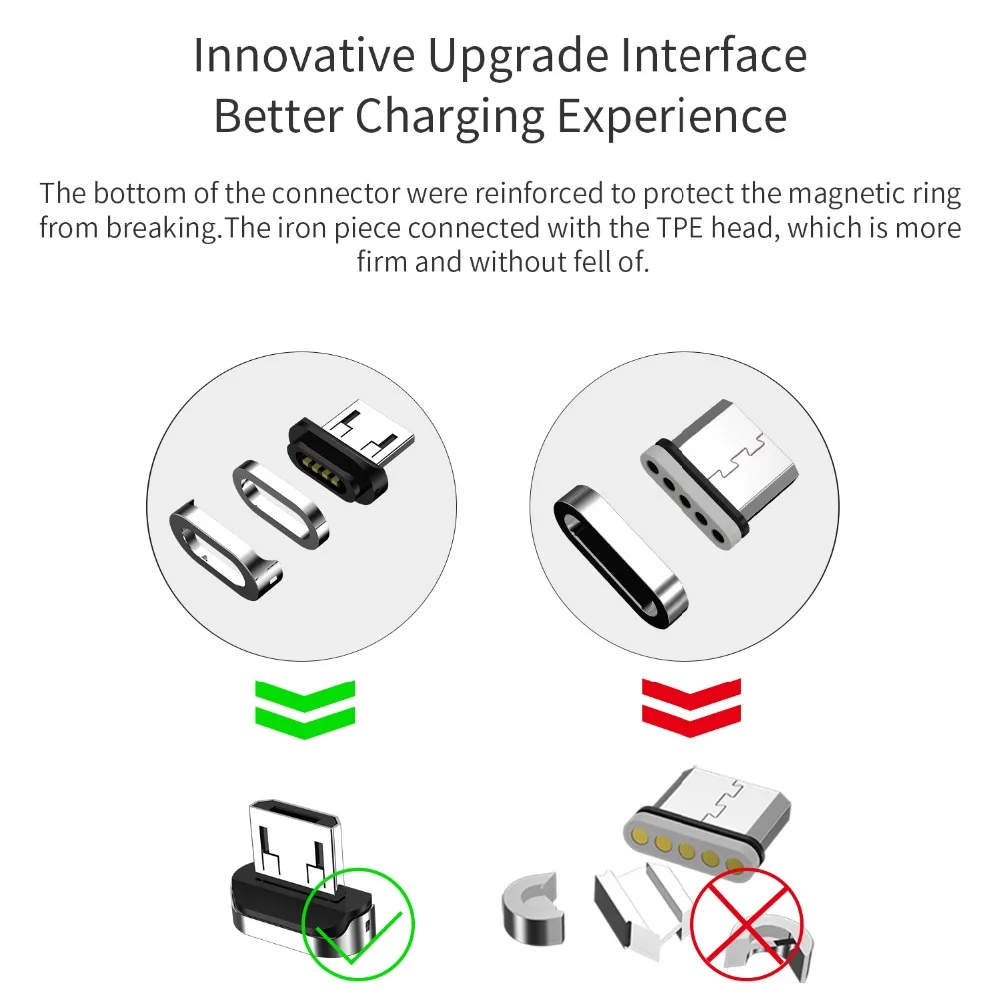 Магнитный кабель WSKEN X1 Pro 3A Micro USB провод для быстрой зарядки с магнитом Samsung Huawei Xiaomi