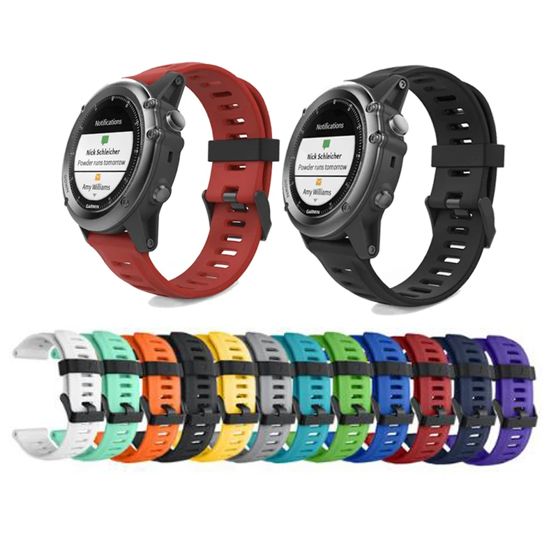

Oulucci 26mm Width Watch Strap for Garmin Fenix 3 Band Outdoor Sport Silicone Watchband for Garmin Fenix 3HR/Fenix 5X with tools