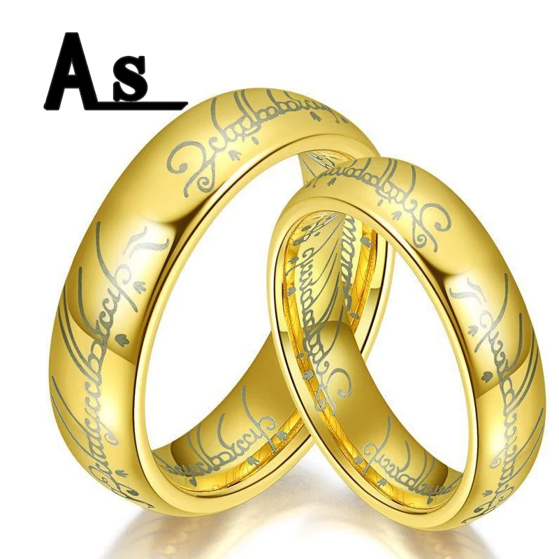 

Asingeloo Stainless Steel Hobbit One Ring of Power Gold the Lord of the Rings Lovers Women Men Fashion Jewelry