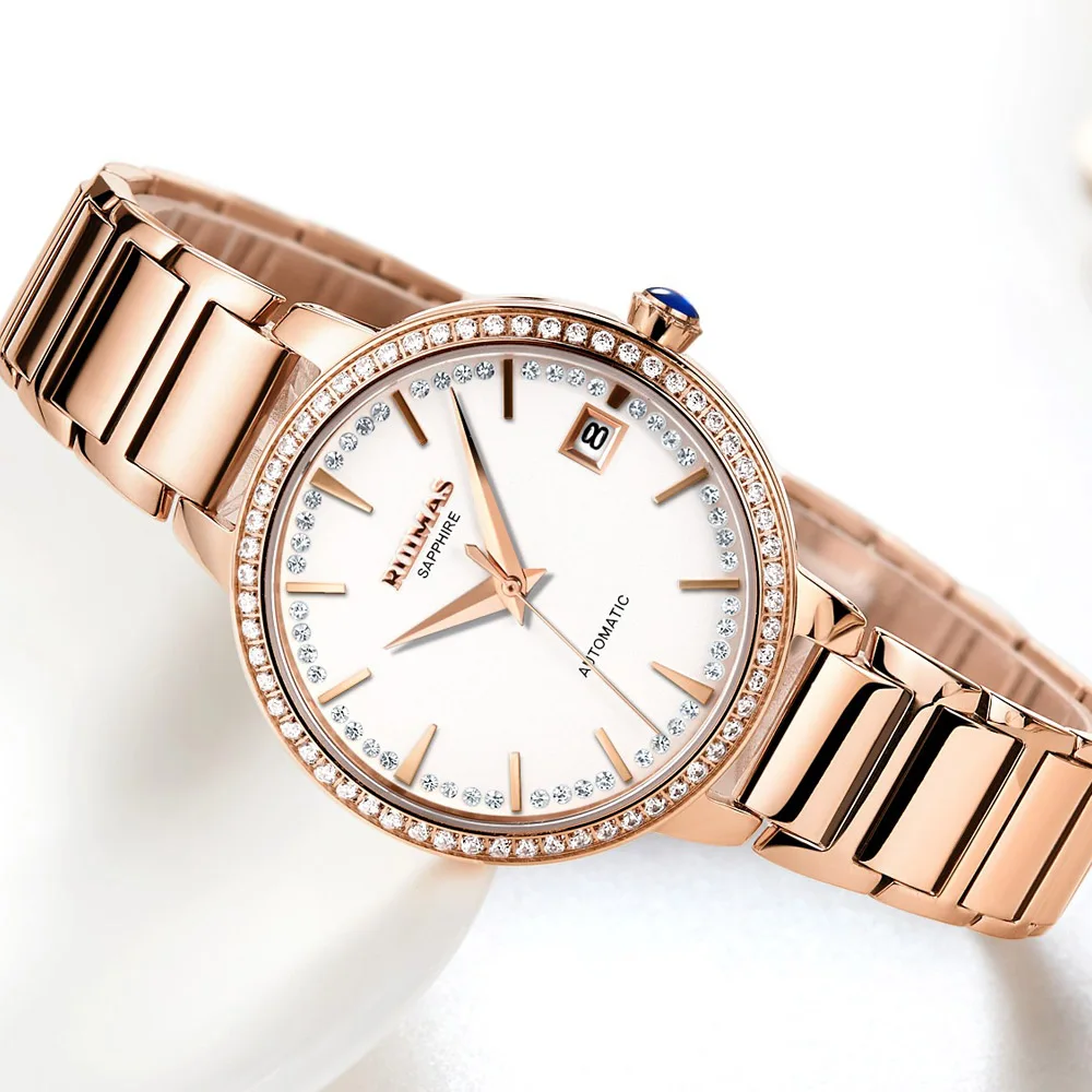 Модные роскошные женские механические часы из нержавеющей стали, женские наручные часы, автоматические часы, женские часы, часы Montre Femme
