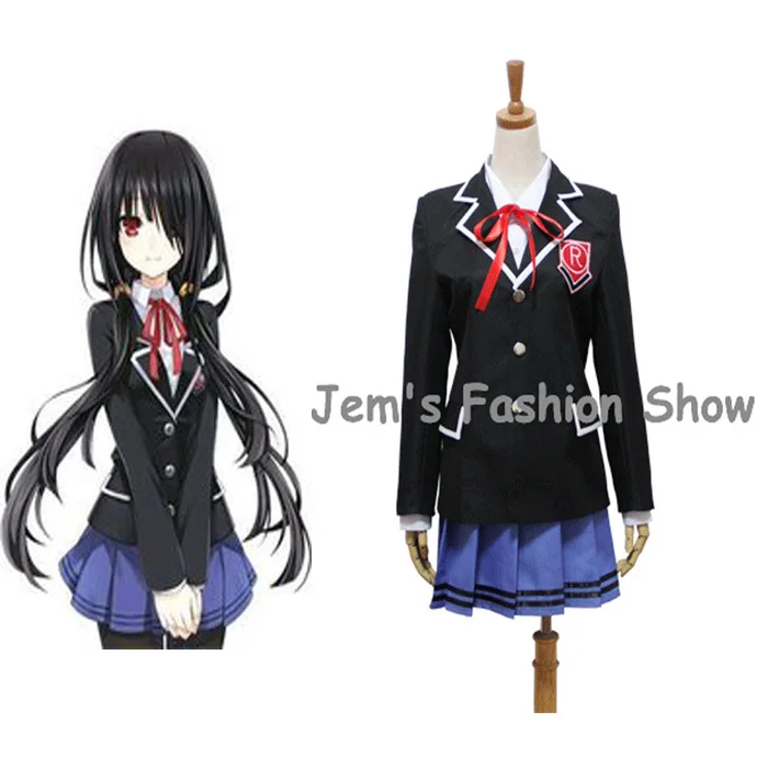 Anime Date A Live School Uniforms Tokisaki Kurumi Cosplay Costume Women Halloween Clothing Sets |