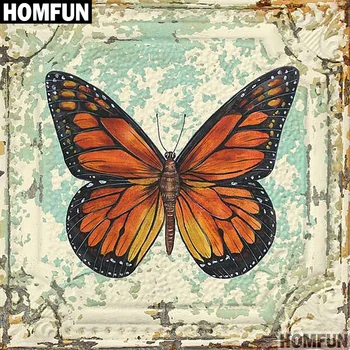 

HOMFUN 5D Diamond Painting Full Drill Diamond Embroidery "Animal Butterfly" Picture Of Rhinestone Handmade Home Decor A00677