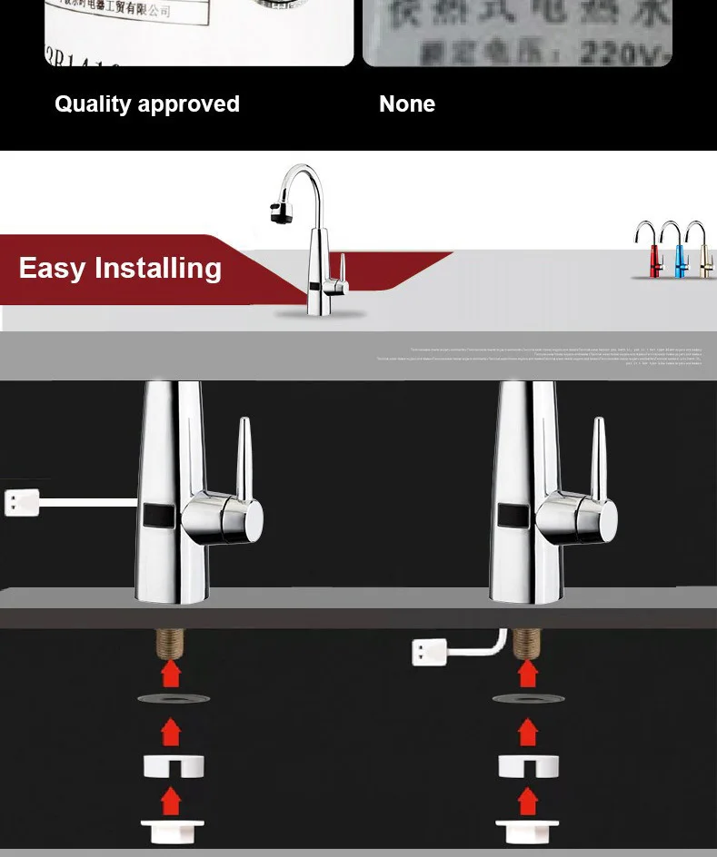 GWAI водонагреватель кран Sicak Musluk Torneira Электрический кухонный кран холодной смеситель кран со светодиодными лампами показать и ЕС вилка S7X3