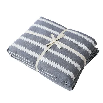 

2018 Top Textiles Bedding Sets Sheet Set Cotton Reactive Dyeing Washed Simple Geometric Stripes Pattern Printed 4pcs Duvet Cover
