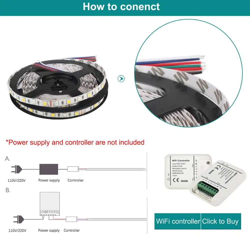 5 м Светодиодная лента светильник RGB+ CCT 5050 SMD 60 светодиодный s/M RGBW Полная Цветовая Регулируемая температура Светодиодная лента RGB CCT 12 В 24 В