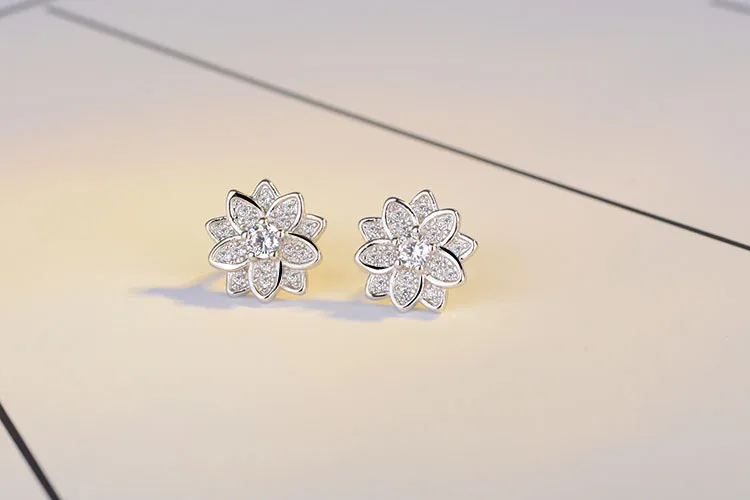 Женские серьги гвоздики из серебра 925 пробы с цирконом|earrings women|earrings fashionfashion earrings |