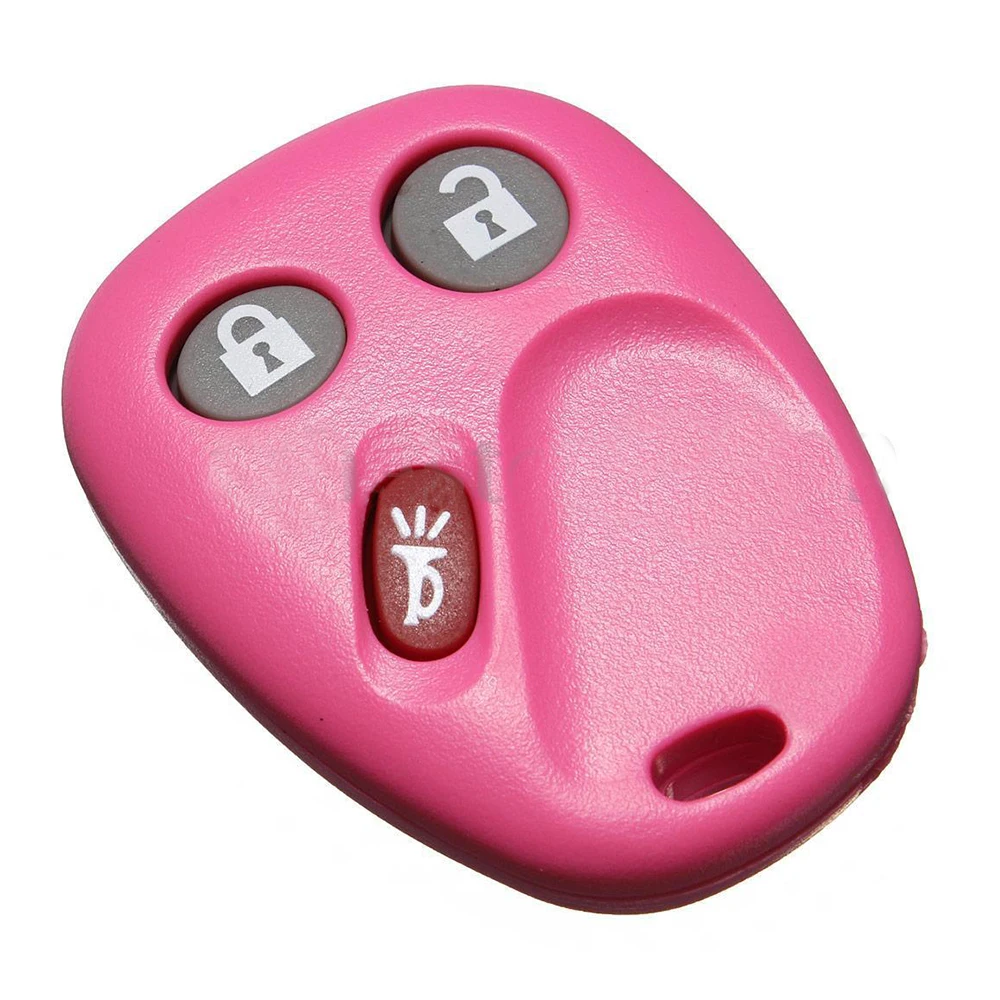 

AUTO 3 Button Remote Key Fob Replacement Case Rubber Pad Shell Truck Repair Kit, Pink