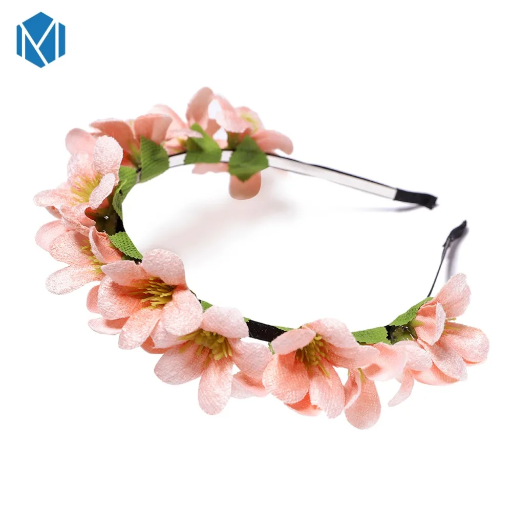 M MISM Womens Flowers Hair band Floral Garland Wreath Princess Ladies Sweet Tiara Hair Hoop Girls Hair Accessories Headbands