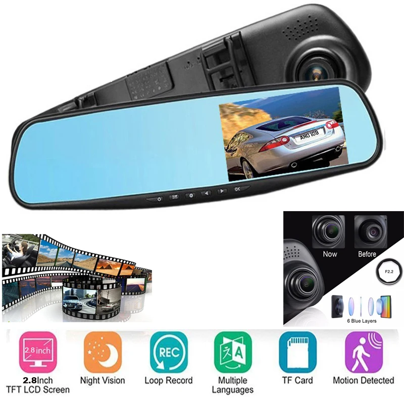 

Msanzeo Car Camera Auto DVR 2.8 inch LCD Dash Cam Cars DVRs Recorder Video Registrator FHD 1080P Night Vision Camcorder