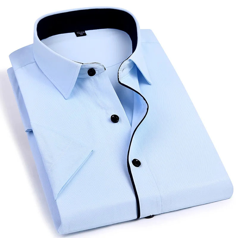 

2019 NEW Casual Men's Short Sleeve Shirt Slim Fit Design Style Male Social Business Dress Shirts High Quality Clothing 4XL
