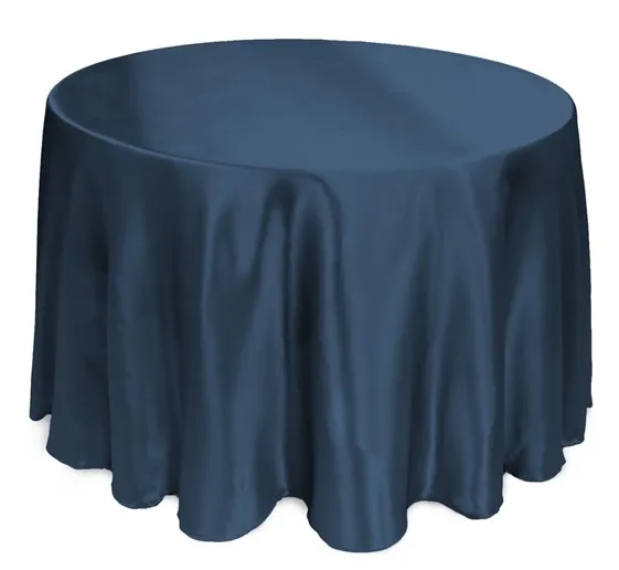 Livia Event Tex круглая сатиновая скатерть для свадебных мероприятий, вечерние, банкетные, гостиничные украшения, атласная Скатерть для обеденного стола - Цвет: Navy Blue