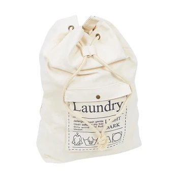 

1PC Canvas Storage Laundry Bag Storage Travel Stuff Bags Organizer