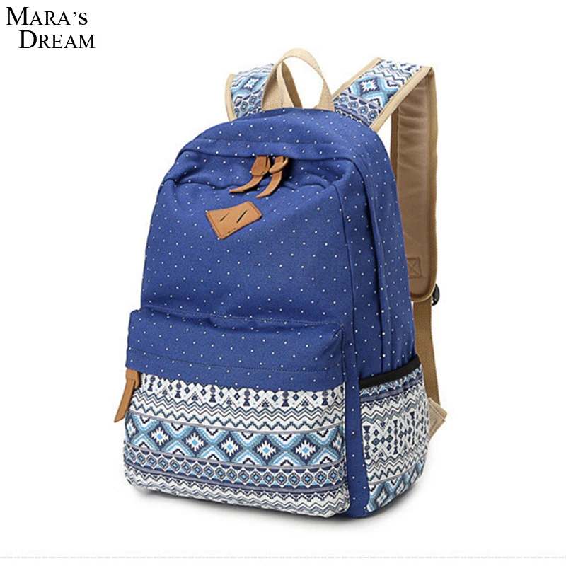 Mara's Dream Korean Canvas Printing Backpack Women School Bags for Teenage Girls Cute Bookbags Vintage Laptop Backpacks Female bookbags-for-girls