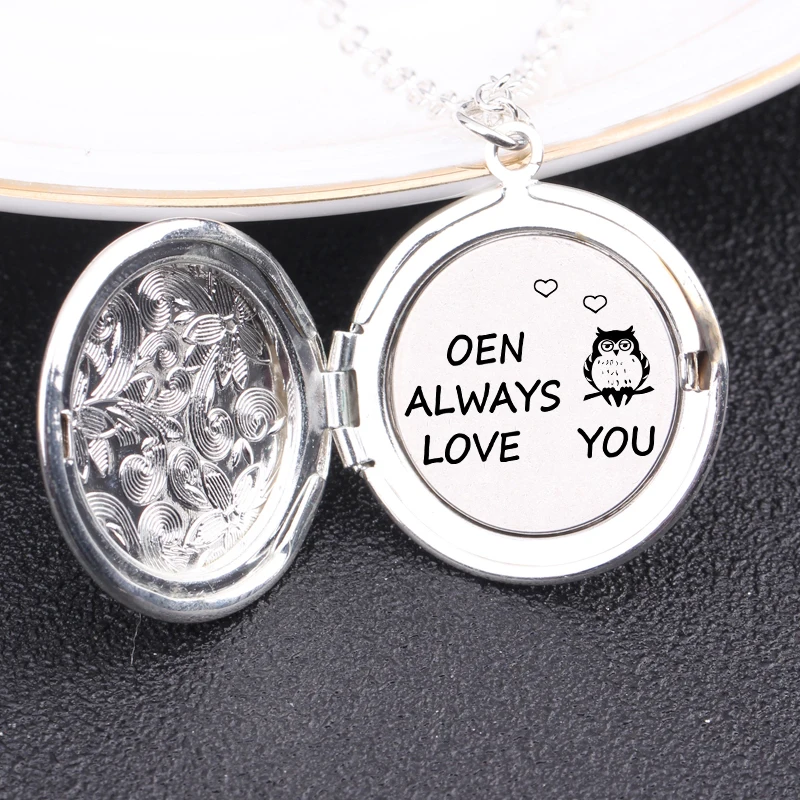 

Engraved Oen Always Love You Gift For Lovers' Couple Boyfriend Girlfriend Fashions Necklace Open Locket Sweater Chain jewelry