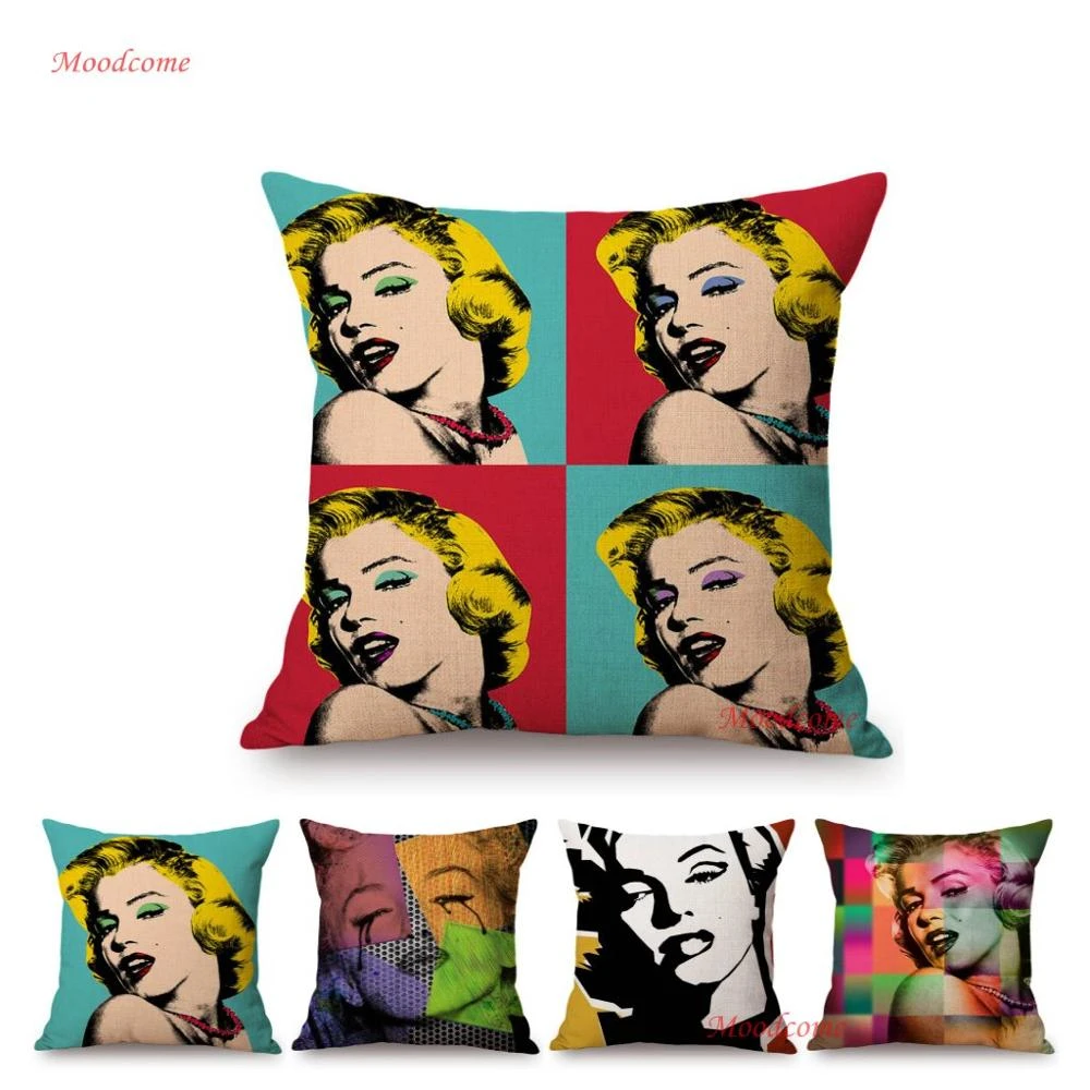 Home Decor New 18''Sexy Marilyn Monroe Pillow Cases Cushions Cushion Cover 