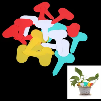

100pcs Plastic Potted Plants Labels Mark T-type Plant Tag Reusable Flower Nursery Labels Mark Tags Gardening Sign Garden Supplie