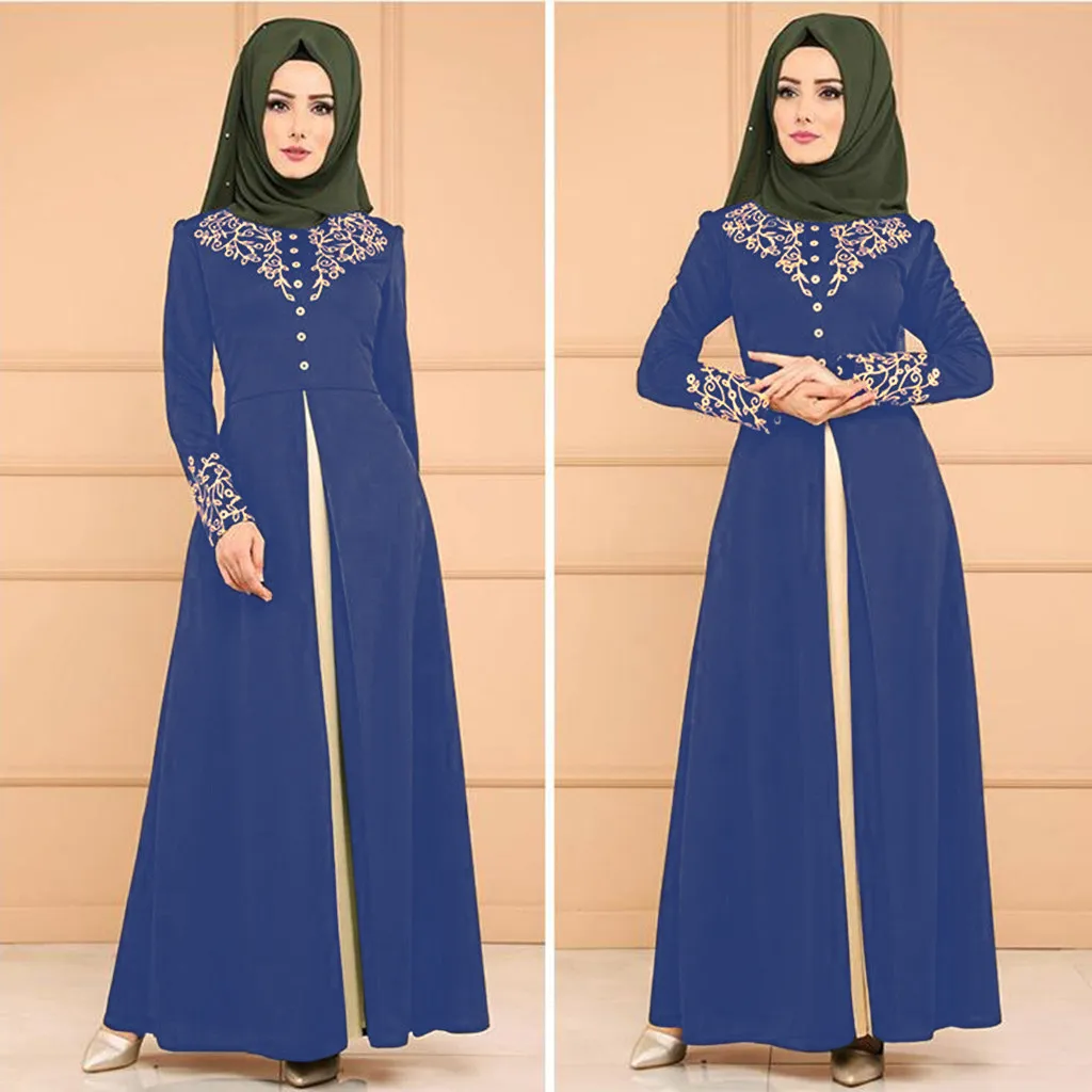 

MyBatua Abaya Dress Jilbab Islamic Clothing Maxi Muslim Dress Burqa M-2XL vestidos de fiesta de noche 2019 #30