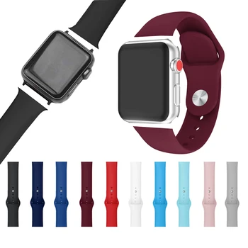 

Sports silicone Band For Apple watch Series 4/3/2/1 Replace Bracelet Strap watchband Watchstrap for apple watch 40 44 42mm 38mm