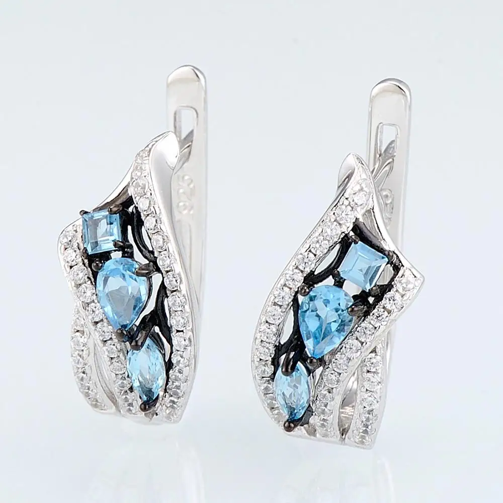 E304633SBLTZSK925-SV2-Silver Earrings