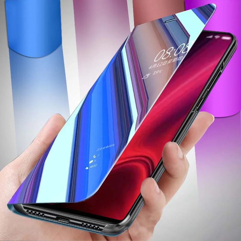 

Smart Mirror Flip Case For Xiaomi Mi 9T 9 A2 8 Lite Play mi9T Clear View Leather Case on For Xiomi Redmi Note 7 8 Pro 7A Go A7 7