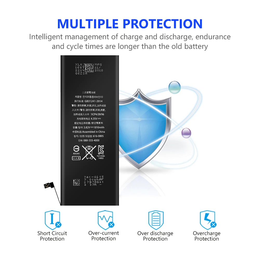 YCDC 3,82 V 1810mAh аккумулятор для iPhone 6 6G iPhone6 iP6 перезаряжаемый литий-полимерный аккумулятор для мобильного телефона
