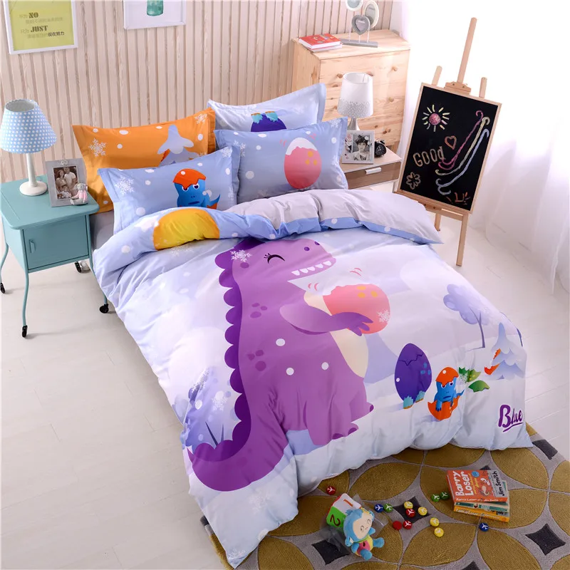 purple dinosaur bedding