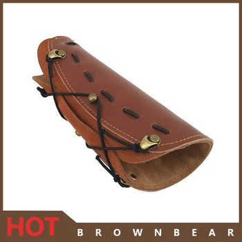 

Cowhide Genuine Leather Adjustable archery Arm Guard Protection Accessory For Hunting Practice Protection Safe Strap Armband