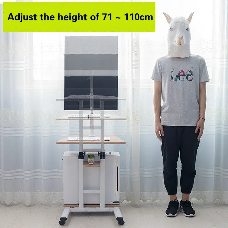 Multifunctional household computer computer desk standing mobile lazy table can freely lift table.