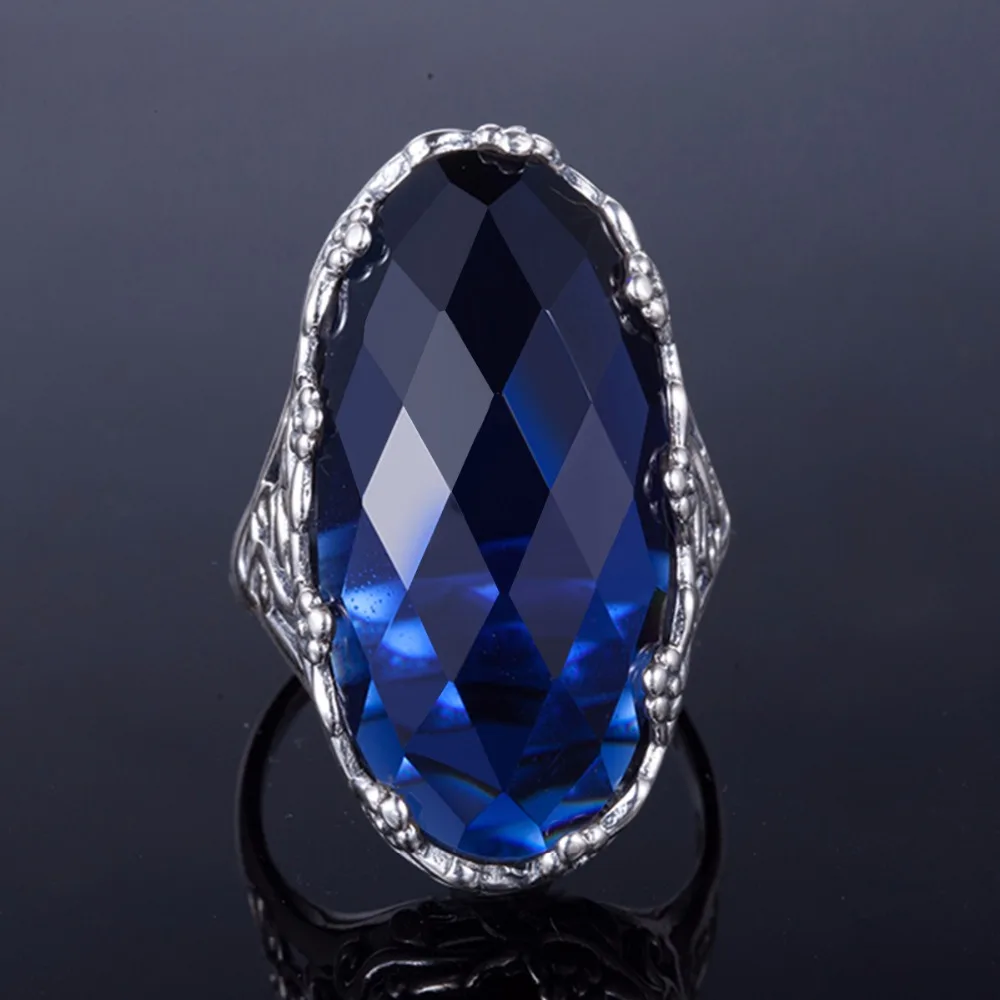 Женское Винтажное кольцо Szjinao из серебра 925 пробы с сапфировым стеклом|ring for|rings for