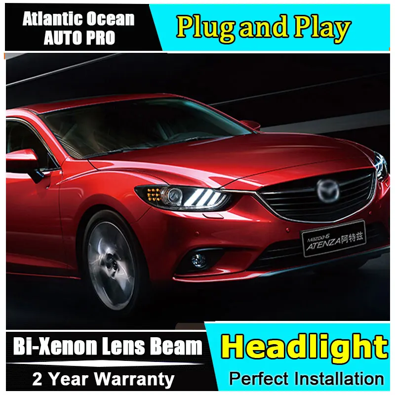 Auto Pro Car Styling For 2014 New Mazda 6 LED Headlight Mazda6 Headlights DRL Lens Double
