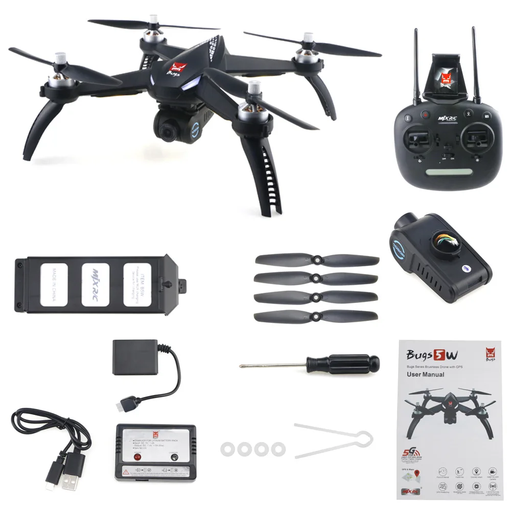 

HOT MJX Bugs 5W ( B5W ) WiFi FPV 1080P Camera / Waypoints / Point of Interest / Altitude Hold / One Key Follow RC Drone