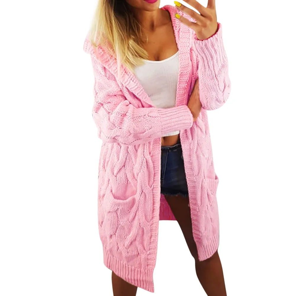 

Women Long Sleeve Oversize Loose Knitted Sweater Cardigan Outwear Coat Winter Fashion Solid Color Female Long Coat