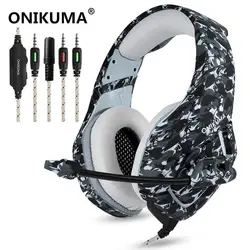 Onikuma K1 шлем камуфляж PS4 стерео гарнитура игровые наушники с микрофоном для новых Xbox One портативных ПК сотовый телефон