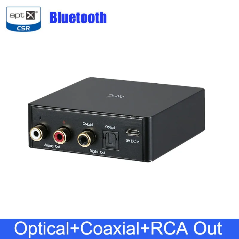 

NFC Wireless Bluetooth 4.2 Audio Receiver Adapter Portable Stereo Music Receiver NFC-Enabled Optical Coaxial RCA Output