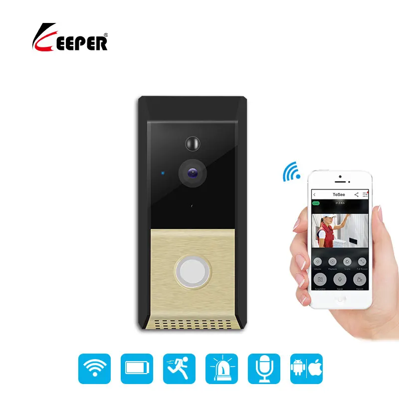 

Wireless IP Doorbell With 720P Camera Video Phone WIFI Door bell Night Vision IR Motion Detection Alarm Security Doorphone