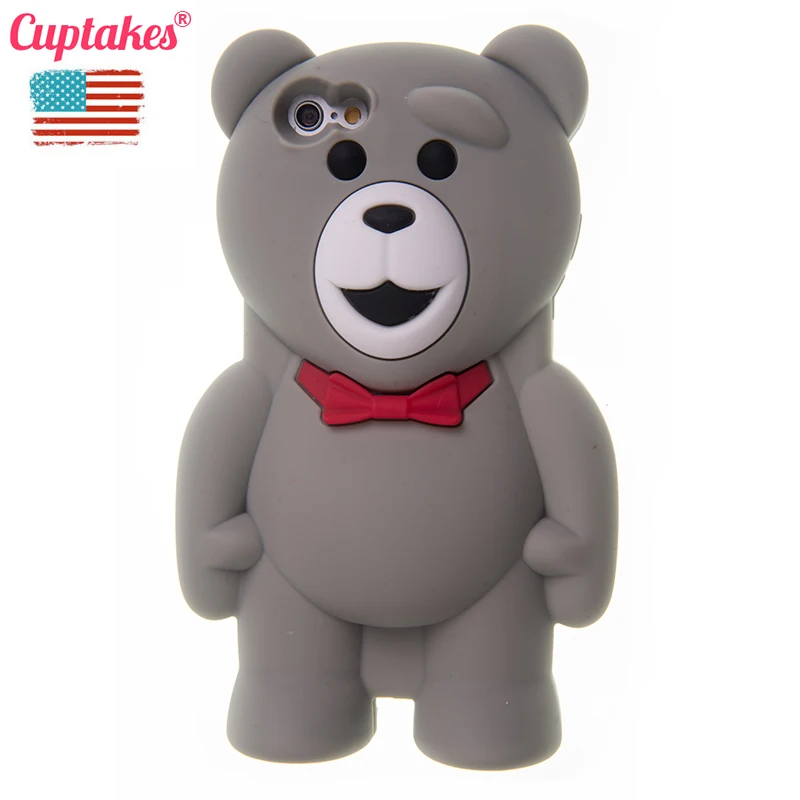 Cuptakes Mr Teddy Bear Soft Silicone Case for iPhone 6 Plus 5.5 Cover