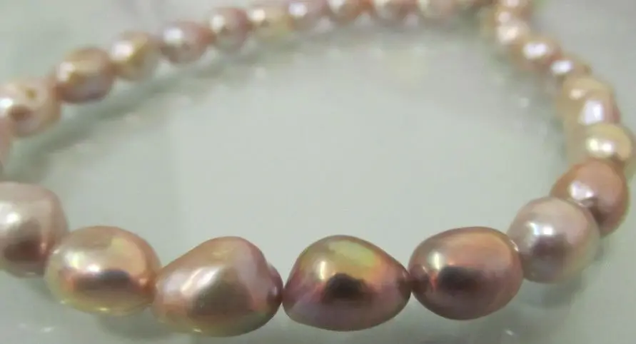 

Wholesale FREE SHIPPING >>> 18"10-12MM SOUTH SEA GOLD PINK LAVENDER MULTICOLOR PEARL NECKLACE 14KGP