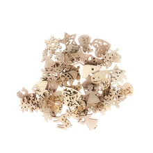 50 шт. Рождество резные украшения из натурального дерева чип украшения кулон орнамент с отверстием украшения для скрапбукинга